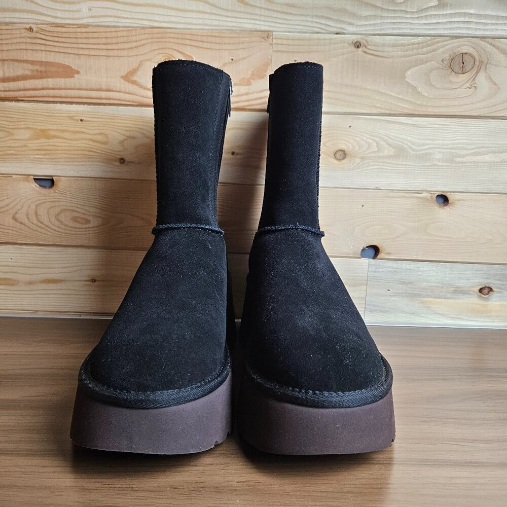 UGG Classic Twin Seam New Heights Boot Black 1158313 Women's Size 10